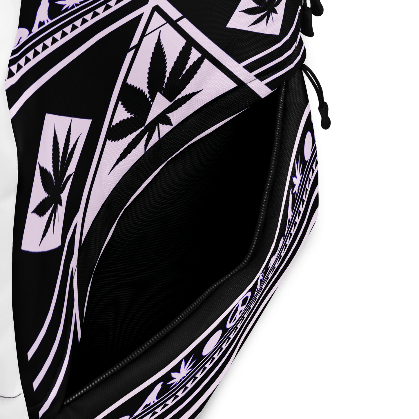 white and black 420 backpack