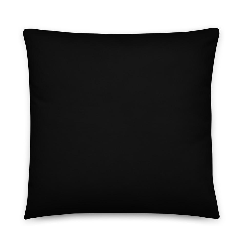 Striking black and white pillow featuring a bold yet serene weed pattern
