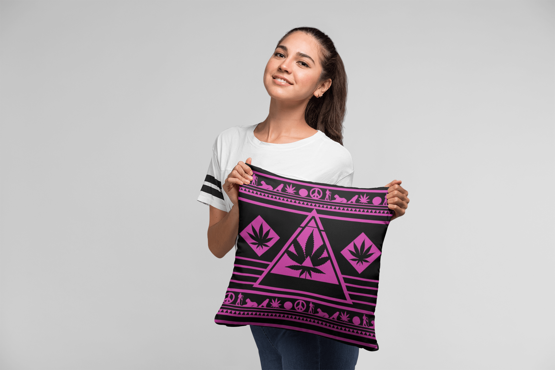 pink girly weed pillow