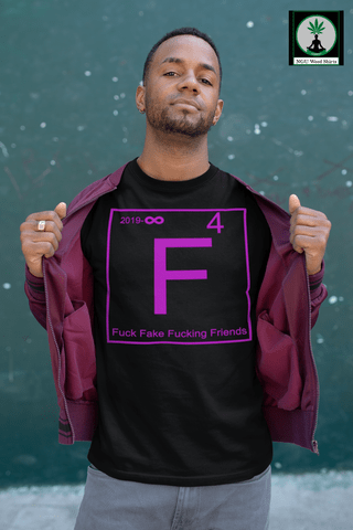 Express Bold Attitude: Black & Purple “Fake Friends” Tee!