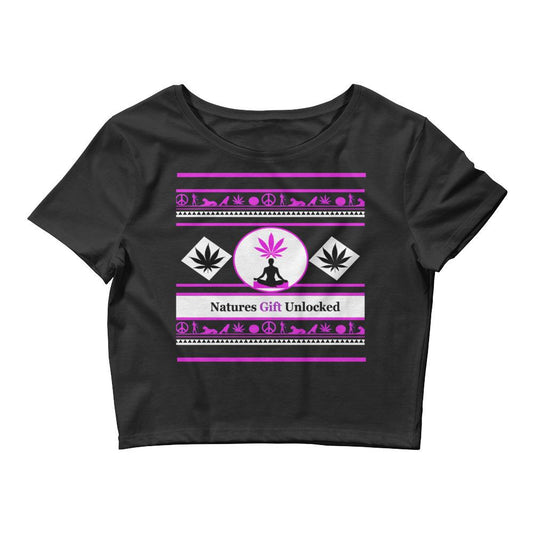 Pink Marijuana Leaf Crop Tops