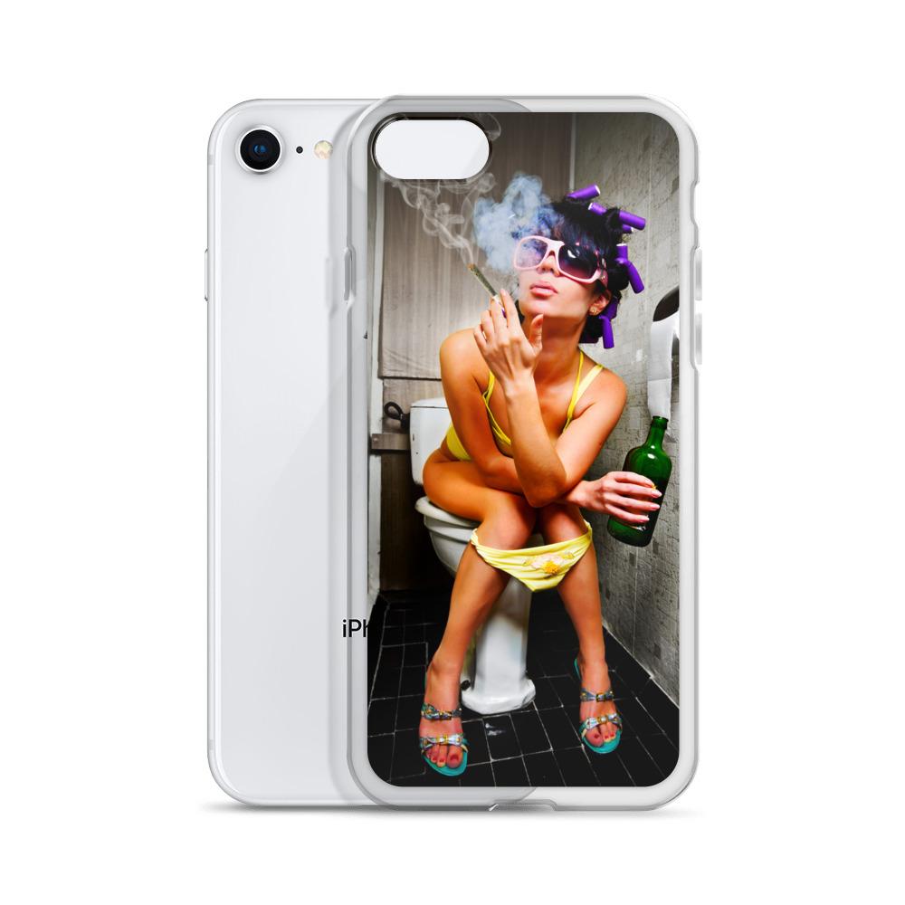 Lit iPhone Case Featuring Girl Smoking Weed on Toilet Shop - 420 Weed Shirts