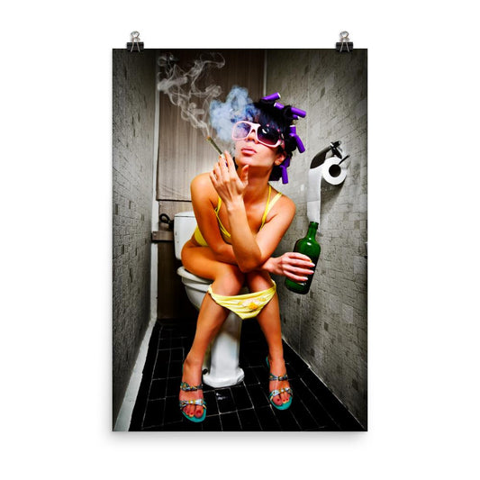 hot girl smoking weed poster