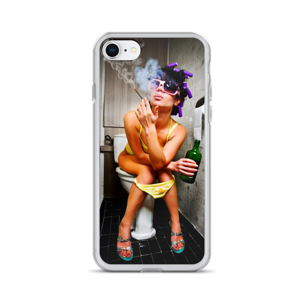 Lit iPhone Case Featuring Girl Smoking Weed on Toilet Shop - 420 Weed Shirts
