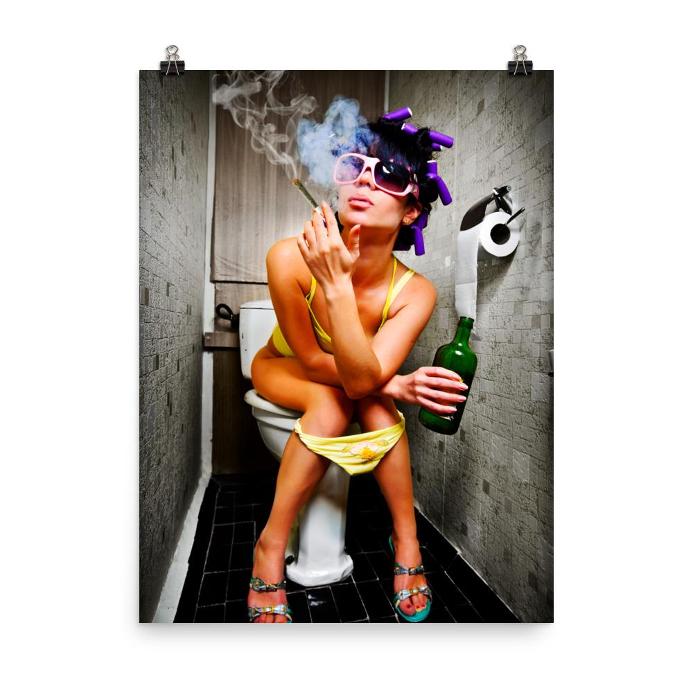 hot girl smoking weed poster