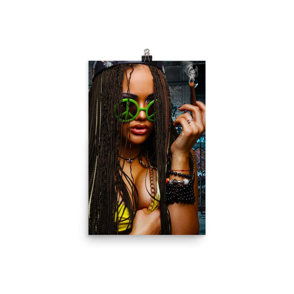 girl smoking weed poster