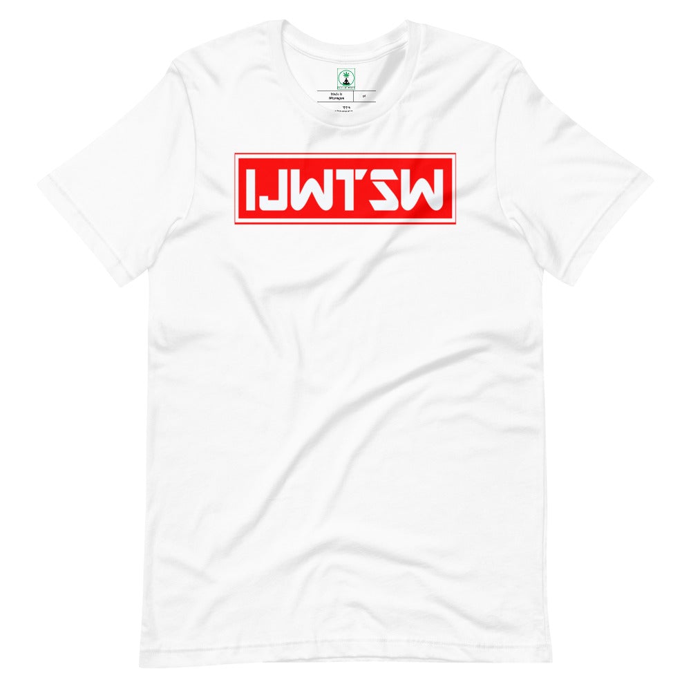 red and white graphic shirt design
