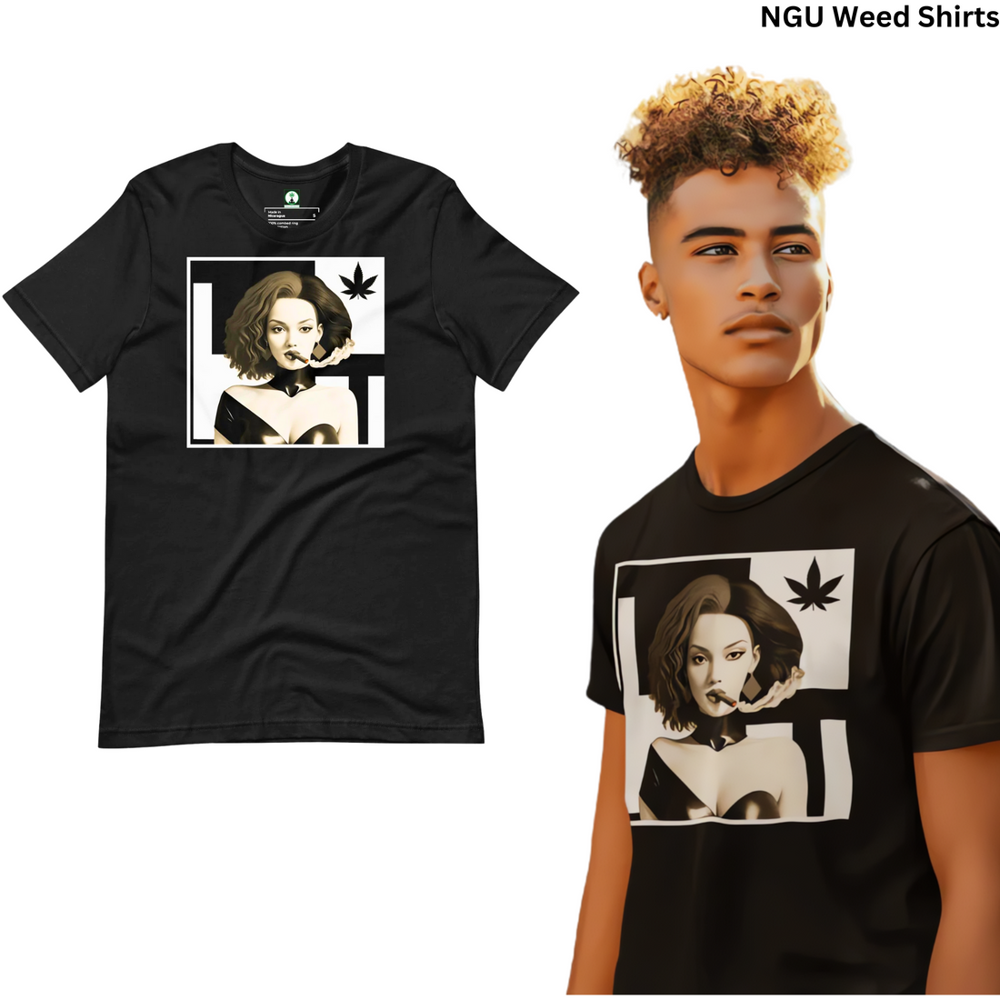 black and white graphic tee for men