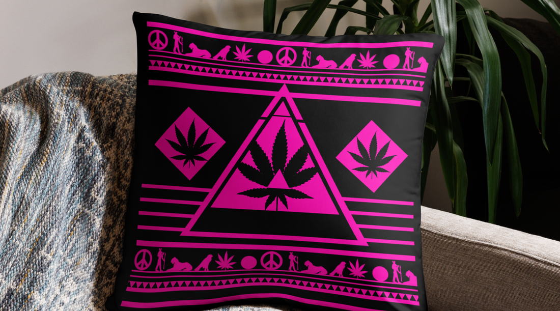 black and pink pillows