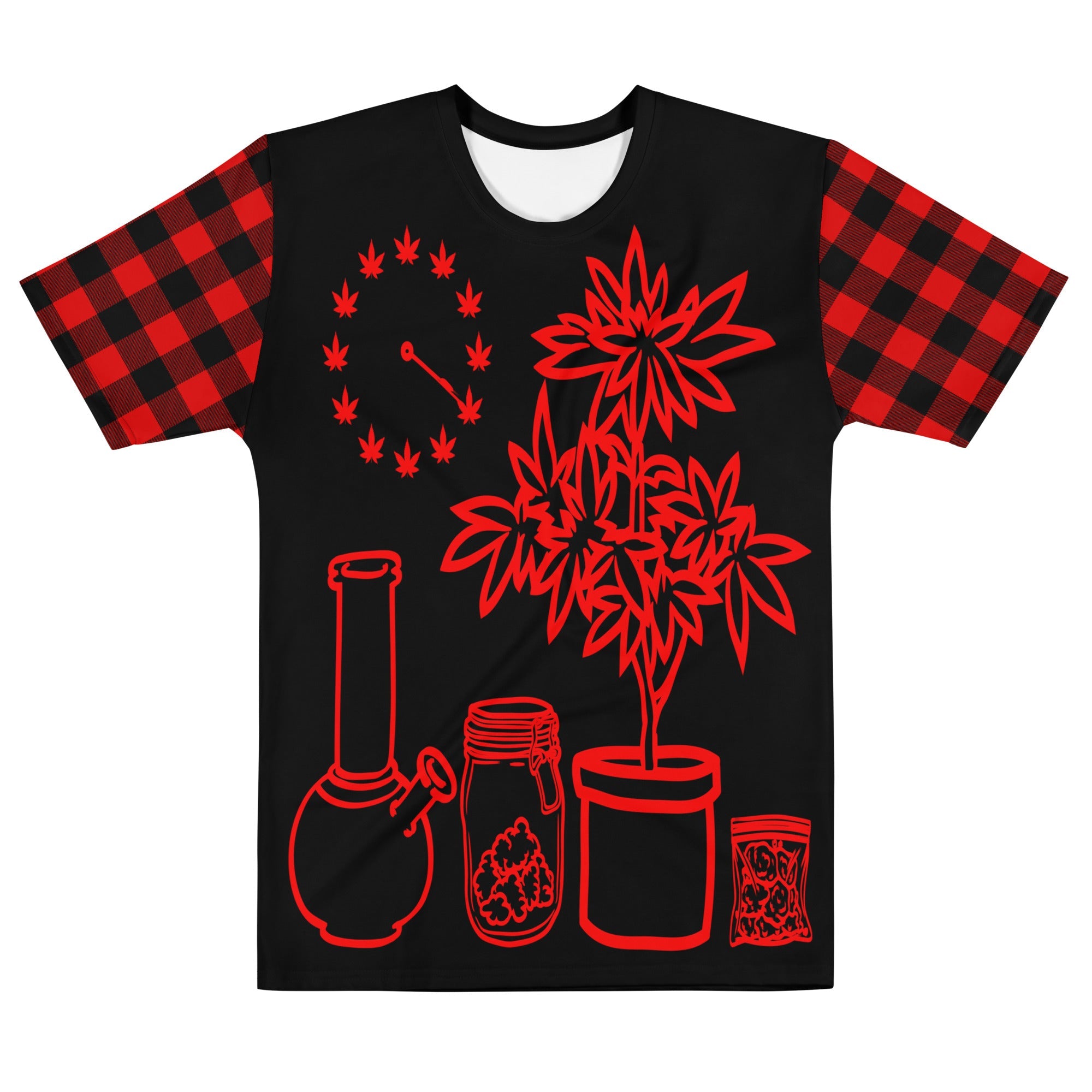 red and black checkered t shirt