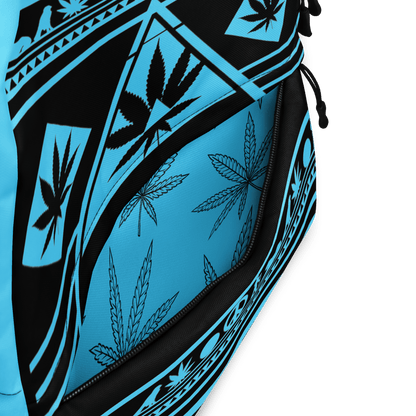 water-resistant backpack weed gamma blue
