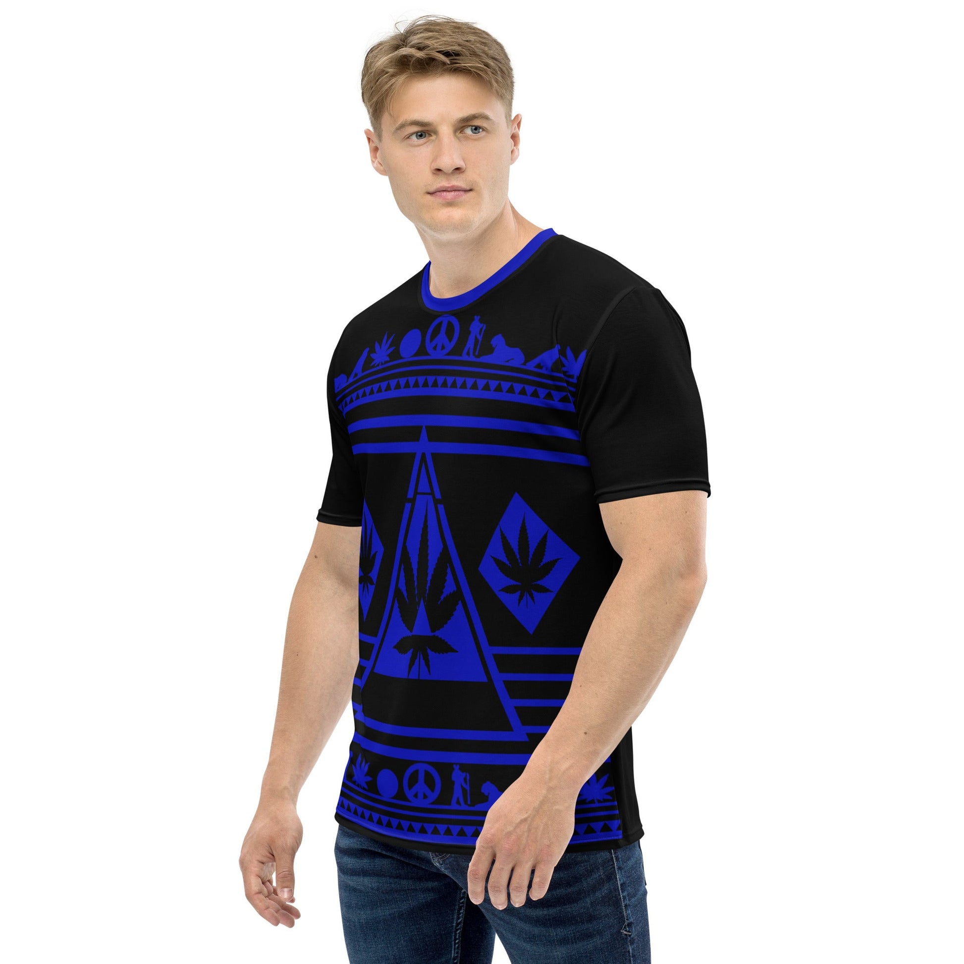navy blue graphic shirt