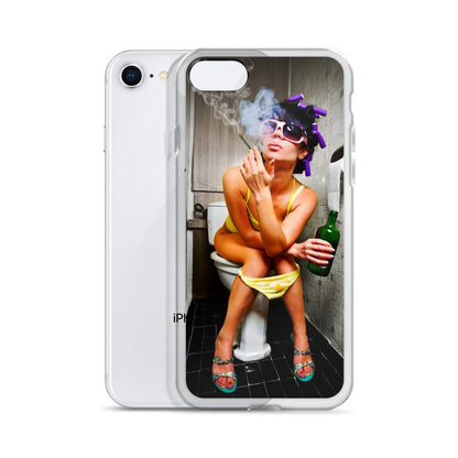 Lit iPhone Case Featuring Girl Smoking Weed on Toilet Shop - 420 Weed Shirts 