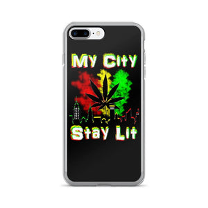 My City Stay Lit, Weed Theme iPhone Case - 420 Weed Shirts 