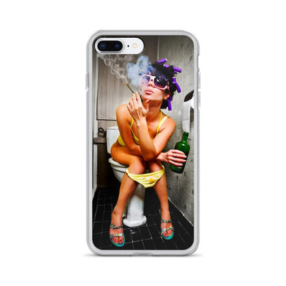 Lit iPhone Case Featuring Girl Smoking Weed on Toilet Shop - 420 Weed Shirts 