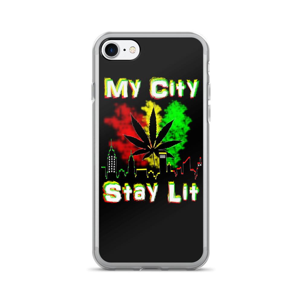 My City Stay Lit, Weed Theme iPhone Case - 420 Weed Shirts 