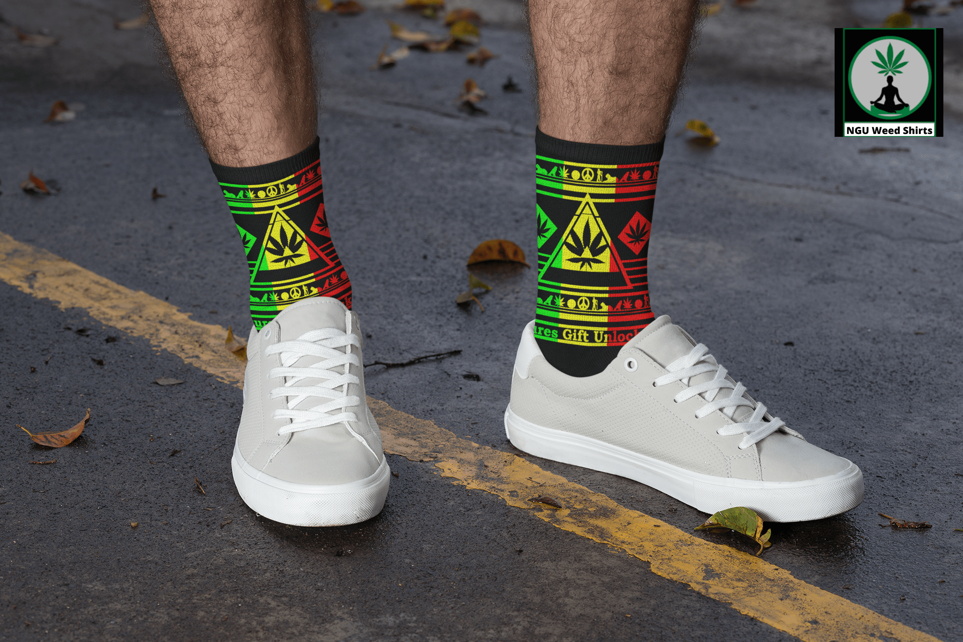 Pyramid Socks with Ancient Vibes Colorful Weed Socks Enter