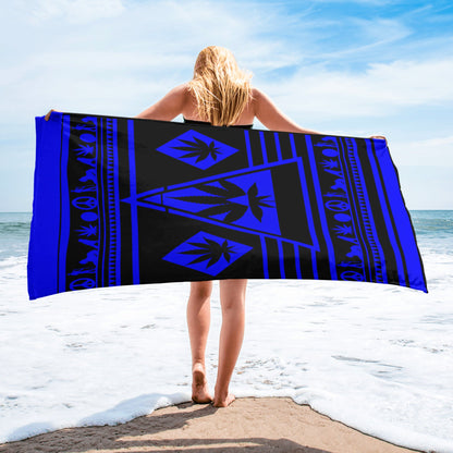 Black & Blue Beach Bliss! Striped Cool Towel Steals the Show (Beach Ready?)