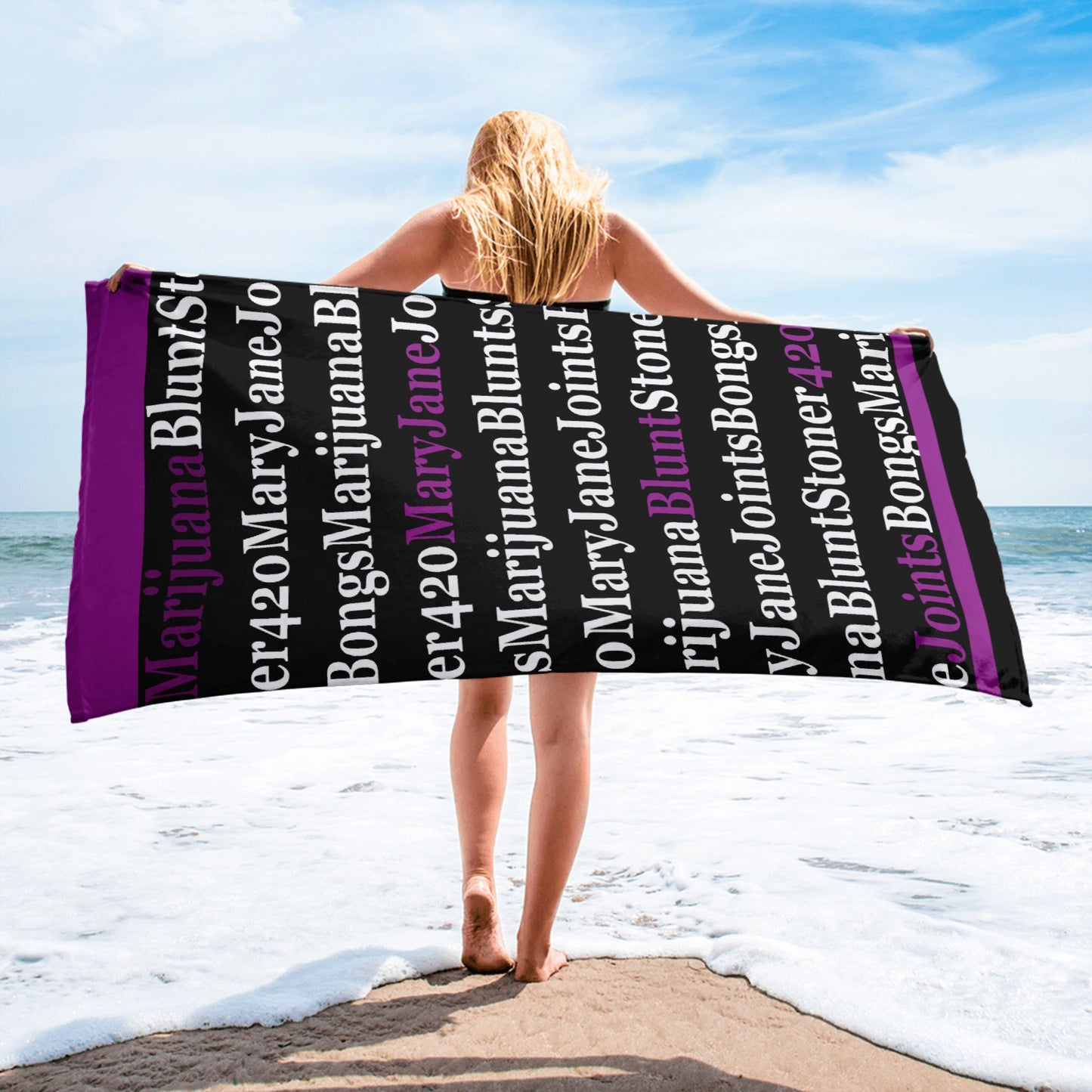 Dark Purple Towels- Cool Beach Towel