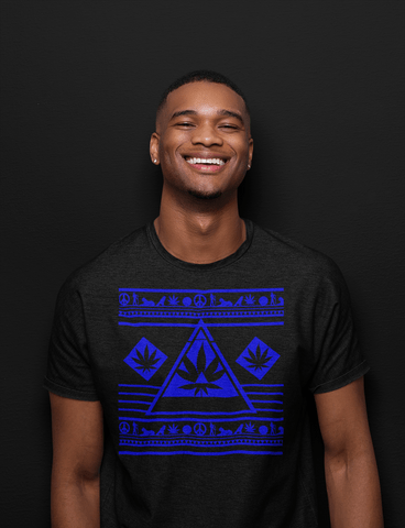 Pyramid Shirt Logo, Lit Black and Blue Shirt